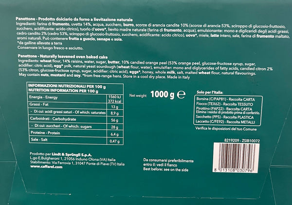 Caffarel Panettone Milanese basso in borsina Thun - 1000G